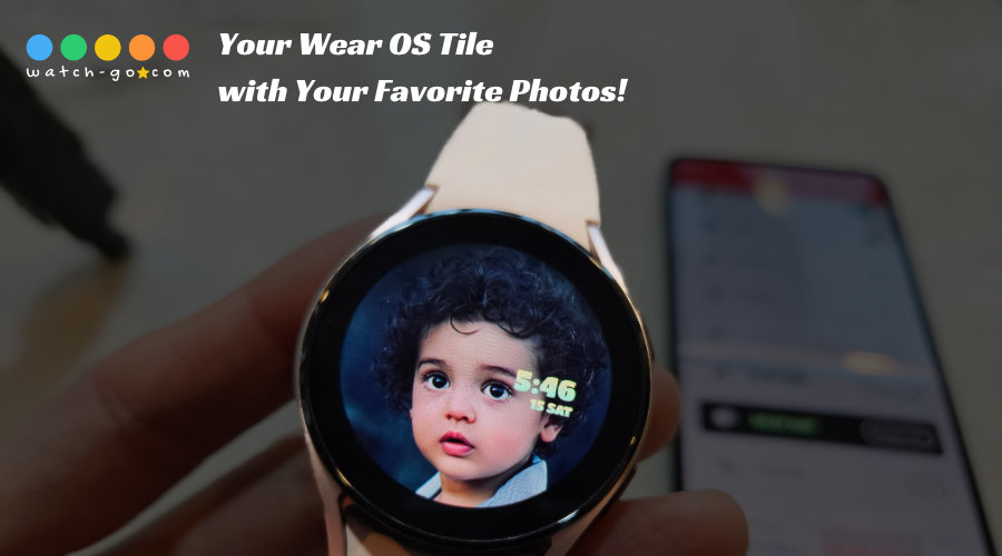 A photo Tile on Wear OS — My Photo Watch Frame screen example.