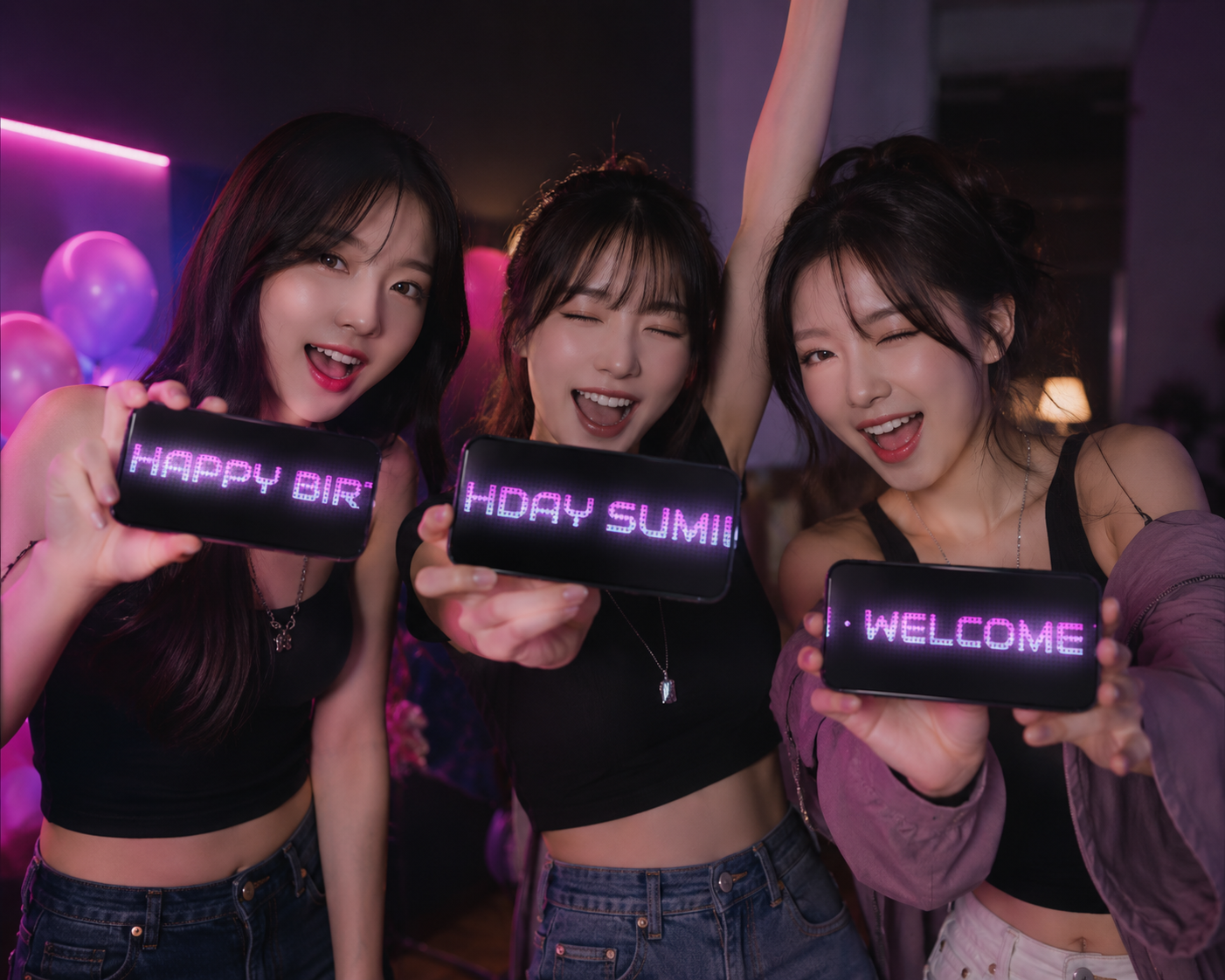 Multiple phones in one room scrolling the same LED message together